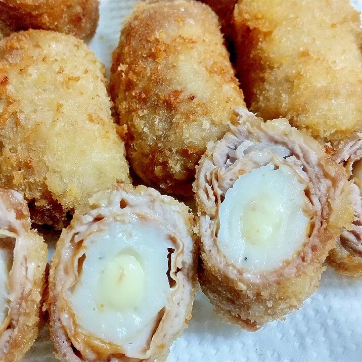 冷めてもおいしい! チーズ入りちくわの肉巻きフライ